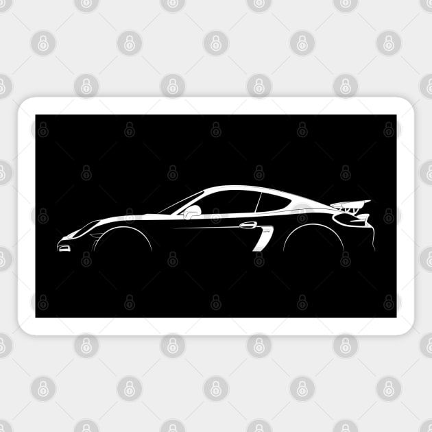 Porsche Cayman GT4 (981) Silhouette Magnet by Car-Silhouettes